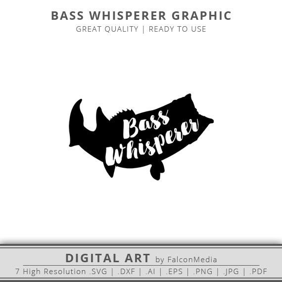 Download Bass SVG Bass Whisperer SVG Fishing Clipart Bass Fishing | Etsy