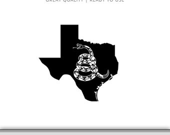 Texas Gadsden Flag Snake Graphic - Don't Tread On Me Flag - Snake Flag SVG - Don't Tread On Me SVG - Instant Download - Ready to Use!