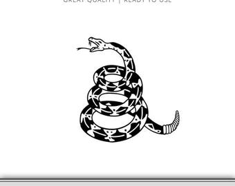 Gadsden Flag Snake Graphic - Don't Tread On Me Snake - Snake Flag SVG - Don't Tread On Me SVG - Cut File - Instant Download - Ready to Use!