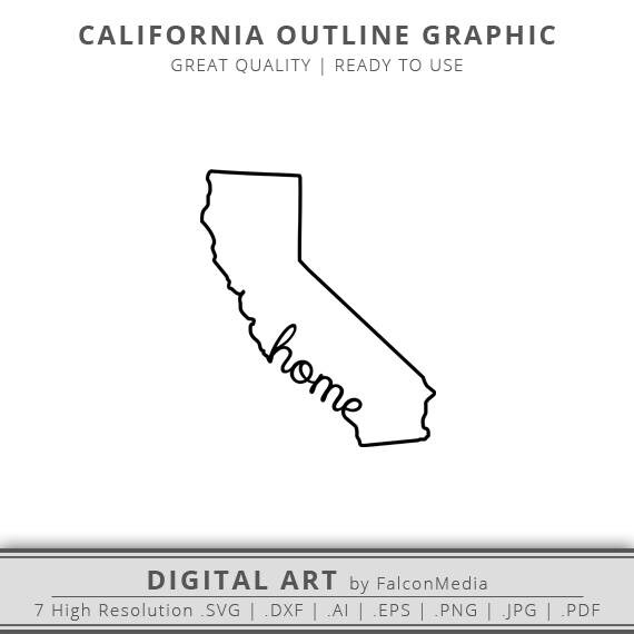 California SVG Home State Outline California SVG Home State Outline