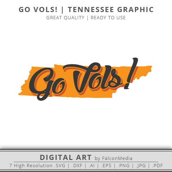 Go Vols Tennessee State Graphic Digital Download SVG | Etsy