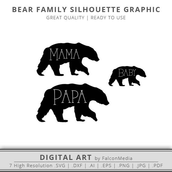 Download Bears Family SVG Mama Bear SVG Papa Bear SVG Baby Bear | Etsy