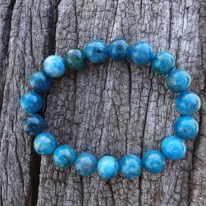 Apatite Bracelet. Natural Teal Blue Gemstone Statement Bracelet Handmade in Australia by Miss Leroy. image 4