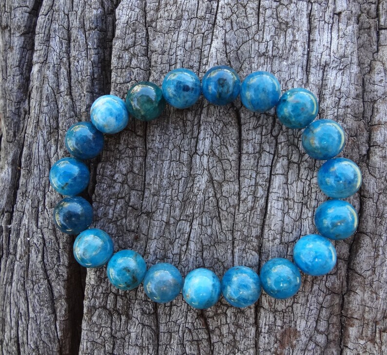 Apatite Bracelet. Natural Teal Blue Gemstone Statement Bracelet Handmade in Australia by Miss Leroy. image 4