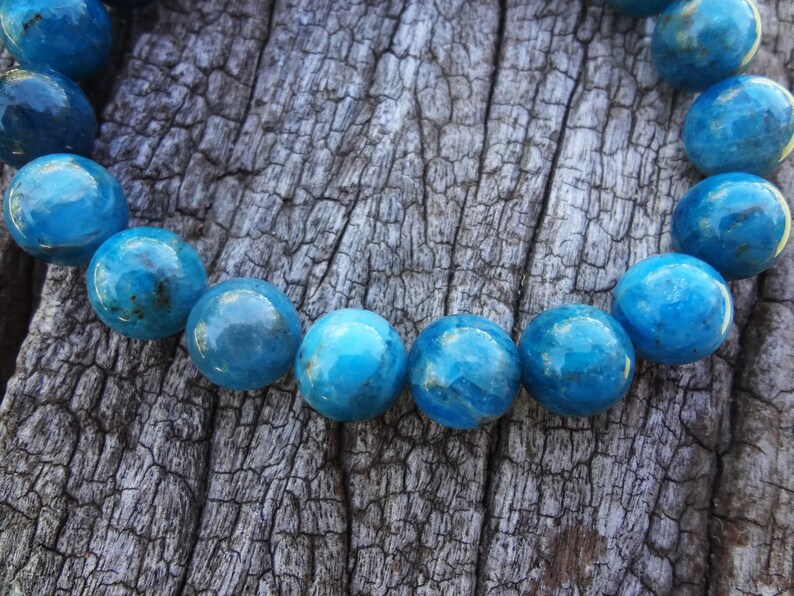 Apatite Bracelet. Natural Teal Blue Gemstone Statement Bracelet Handmade in Australia by Miss Leroy. image 2