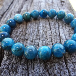 Apatite Bracelet. Natural Teal Blue Gemstone Statement Bracelet Handmade in Australia by Miss Leroy. image 5