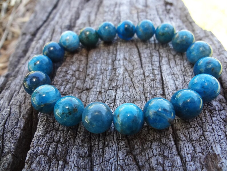 Apatite Bracelet. Natural Teal Blue Gemstone Statement Bracelet Handmade in Australia by Miss Leroy. image 5