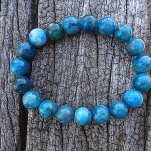 Apatite Bracelet. Natural Teal Blue Gemstone Statement Bracelet Handmade in Australia by Miss Leroy. image 6