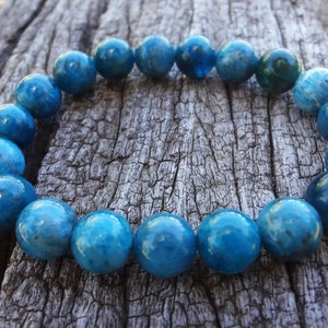 Apatite Bracelet. Natural Teal Blue Gemstone Statement Bracelet Handmade in Australia by Miss Leroy. image 3