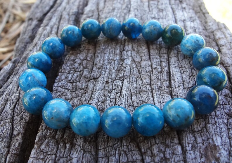 Apatite Bracelet. Natural Teal Blue Gemstone Statement Bracelet Handmade in Australia by Miss Leroy. image 3