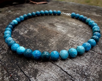 Apatite Necklace. Blue Gemstone Necklace Handmade in Australia by Miss Leroy.