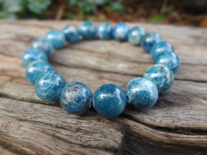 Apatite Bracelet. Natural Teal Blue Gemstone Statement Bracelet Handmade in Australia by Miss Leroy. image 1