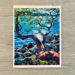 Arbutus Print, West Coast Art Print, 8&quot; x 10” Print, Seascape Print, Tree Print, Free Shipping,