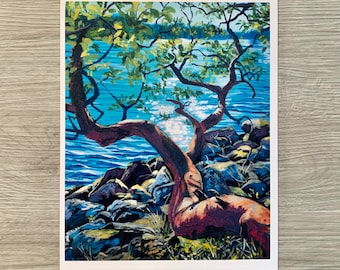 Arbutus Print, Westcoast Art Print, 8" x 10” Print, Seascape Print, Tree Print, Free Shipping