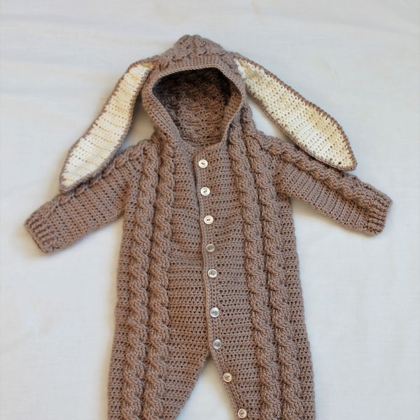 Crochet PDF Pattern, Blair Bunny Suit, Baby Romper, Coverall, Sleeper - Not a finished Product