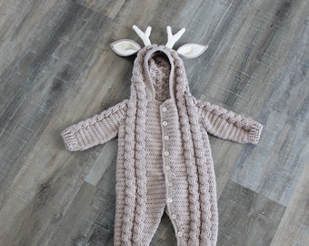 Devin hertenpak, babyromper, overall, slaper, gehaakt pdf-patroon - nog niet voltooid