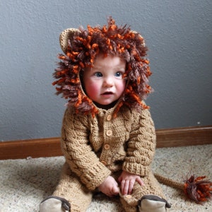 Crochet PDF Pattern, Lennox Lion Suit, Baby Romper, Coverall, Sleeper - Not a finished Product