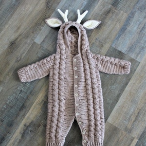 Devin Deer Suit Baby Romper Coverall Sleeper Crochet PDF - Etsy