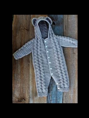 Crochet PDF Pattern, Bayleigh Bear Suit, Baby Romper, Coverall, Sleeper - Not a finished Product - Image 1