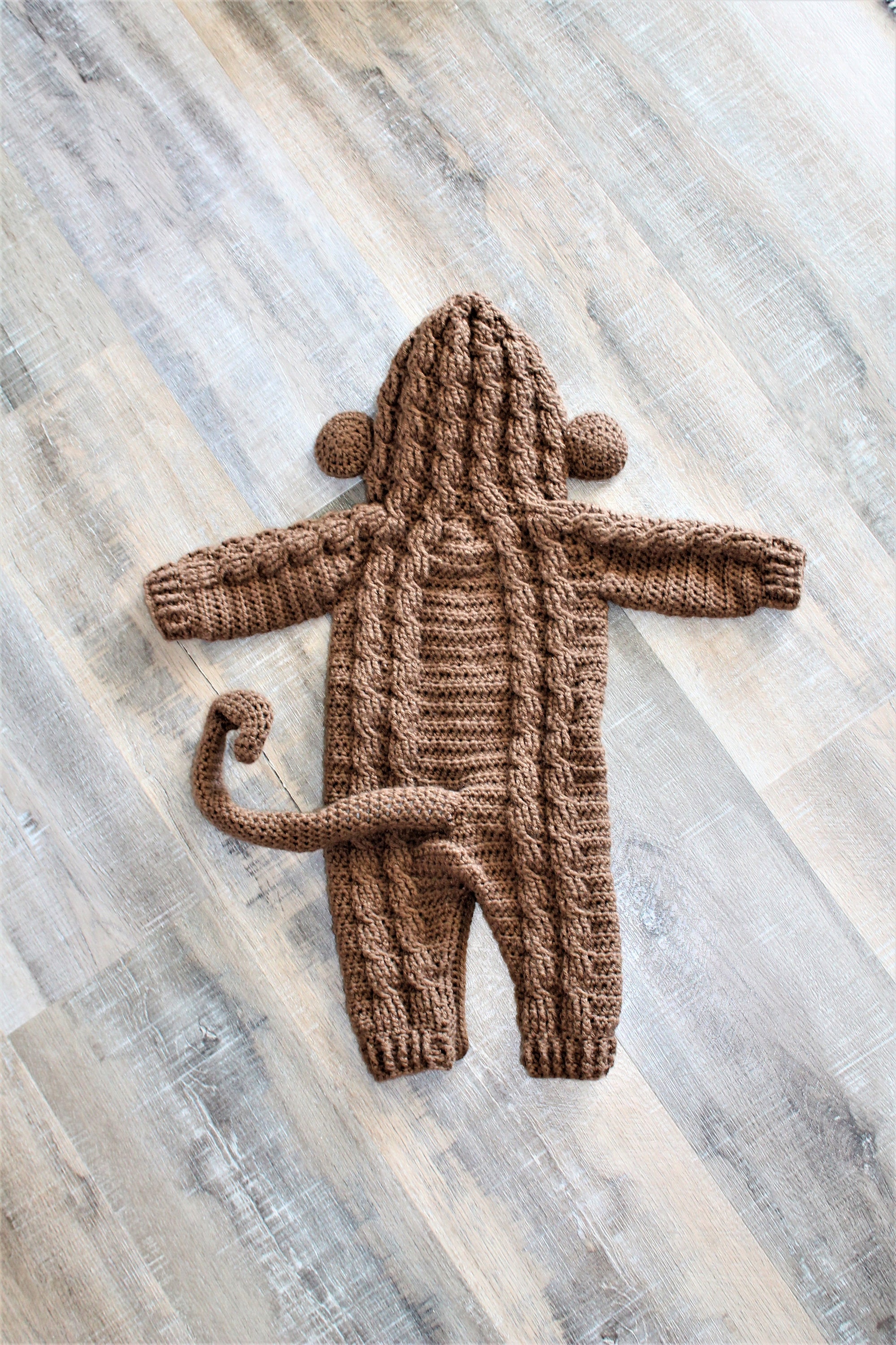 Crochet PDF Pattern, Monroe Monkey Suit, Baby Romper, Coverall, Sleeper, Onesie - Not a finished Product - Thumbnail 2