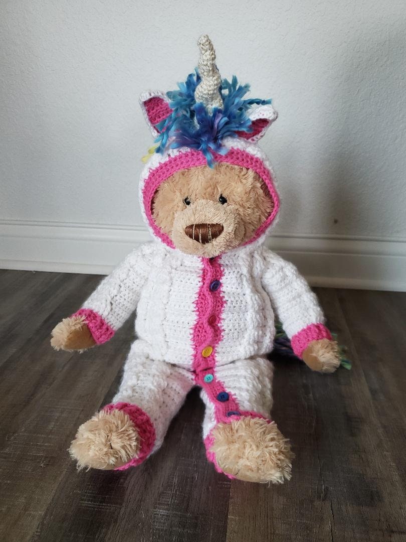 Crochet PDF Pattern, Ulanna Unicorn Suit, Baby Romper, Coverall, Sleeper - Not a finished Product - Thumbnail 4