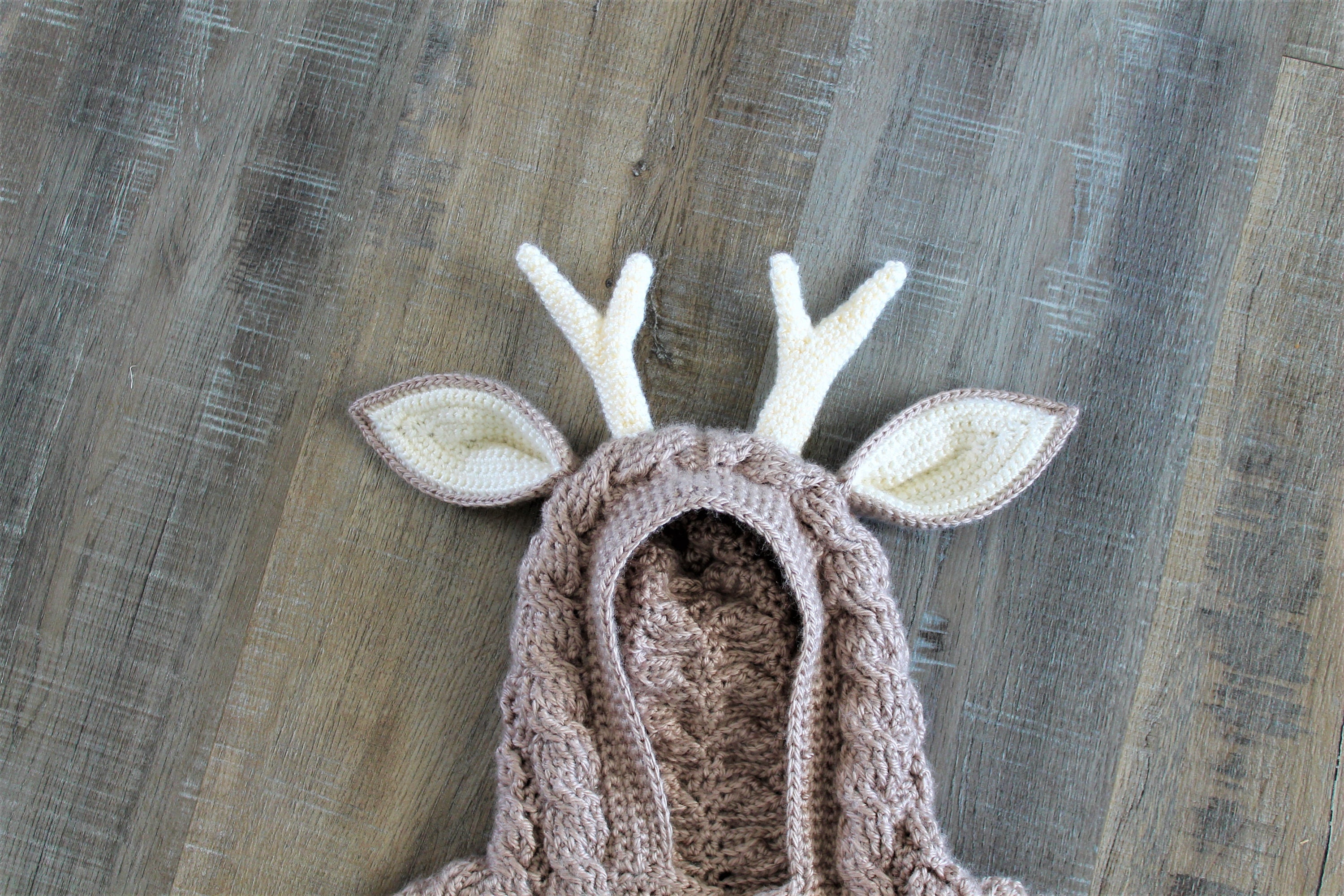 Devin Deer Suit, Baby Romper, Coverall, Sleeper, Crochet PDF Pattern - Not a finished Product - Thumbnail 4