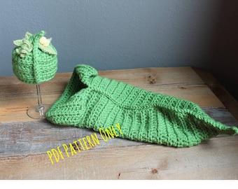 Sweet PeaPod Newborn Cocoon & Hat Crochet Pattern PDF - Not a finished Product