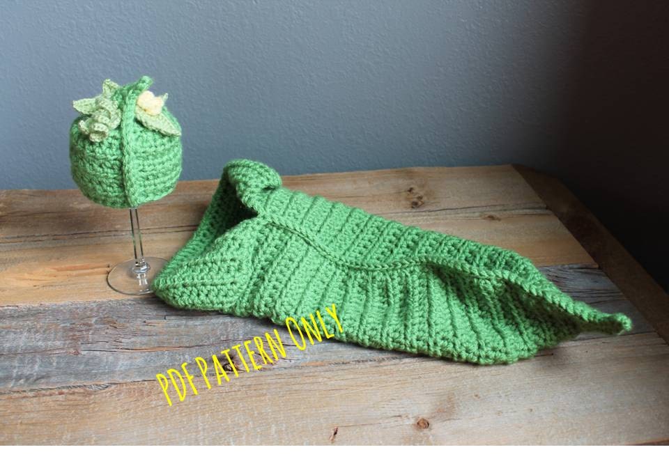 Sweet PeaPod Newborn Cocoon & Hat Crochet Pattern PDF - Not a finished Product - Thumbnail 2