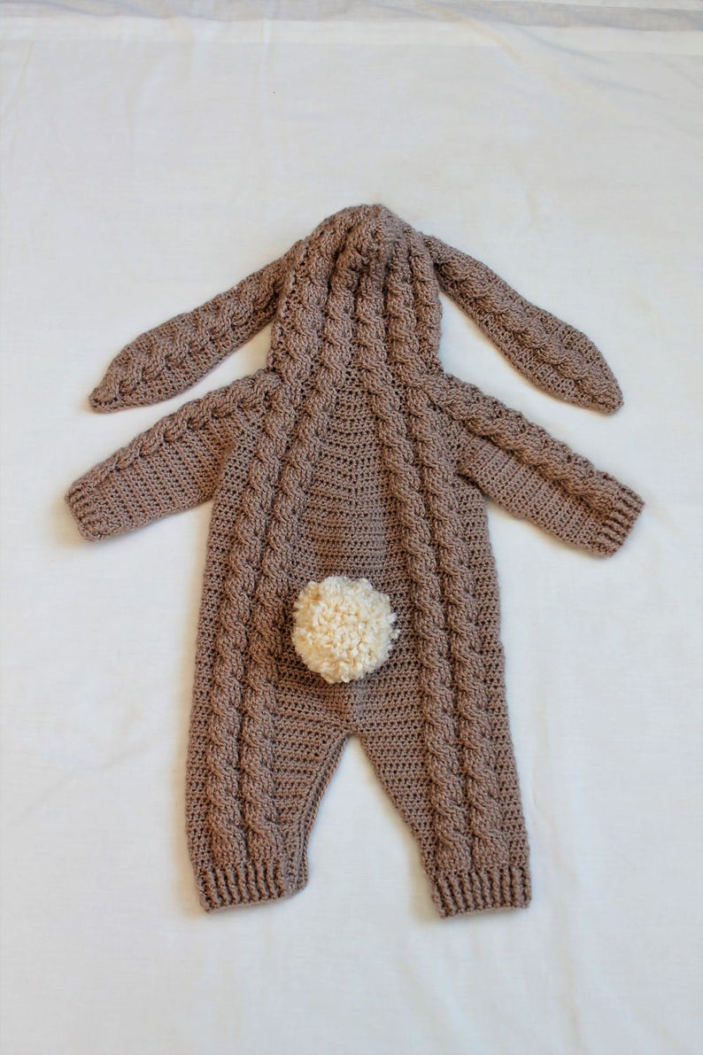 Crochet PDF Pattern, Blair Bunny Suit, Baby Romper, Coverall, Sleeper Not a finished Product image 3