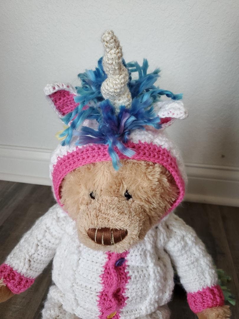 Crochet PDF Pattern, Ulanna Unicorn Suit, Baby Romper, Coverall, Sleeper - Not a finished Product - Thumbnail 3