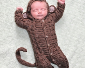 Patrón PDF de crochet, traje de mono Monroe, mameluco para bebé