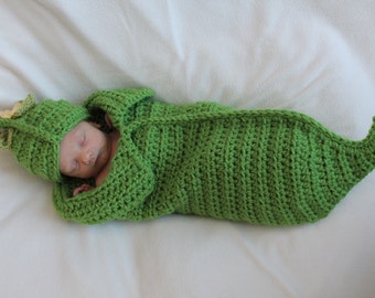 Haakpatroon Sweet PeaPod pasgeboren cocon en muts (pdf) - nog niet voltooid