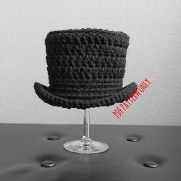 Top'em Top Hat PDF Crochet Pattern  Sizes newborn through adult- Not a finished Product
