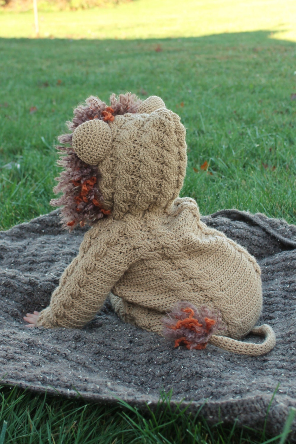Crochet PDF Pattern, Lennox Lion Suit, Baby Romper, Coverall, Sleeper - Not a finished Product - Thumbnail 3