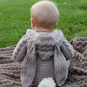 Crochet PDF Pattern, Blair Bunny Suit, Baby Romper, Coverall, Sleeper Not a finished Product image 2