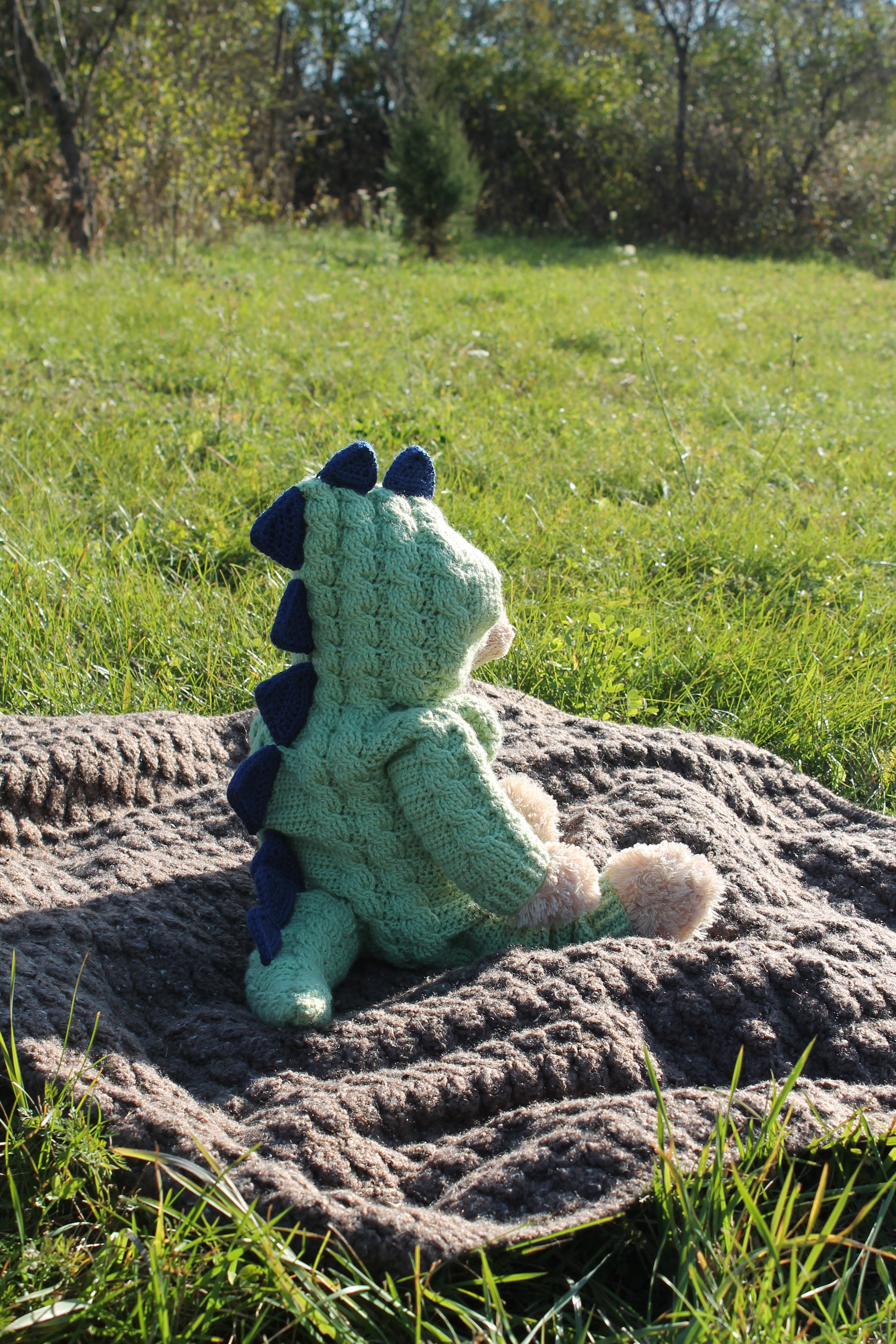 Crochet PDF Pattern, Digby Dinosaur Suit, Baby Romper, Coverall, Sleeper - Not a finished Product - Thumbnail 5