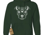 Pitbull Sugar Skull, Day Of The Dead, Adult Hoodie Sweatshirt, Pit Bull Sweatshirt, Funny Gift Idea for Halloween, Birthday Gift