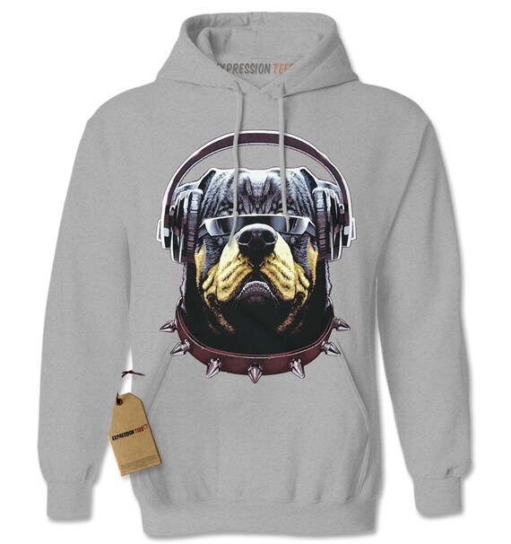 Hoodie DJ Rottweiler Hooded Jacket Sweatshirt Big Dog | Etsy