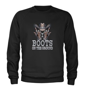 Boots On The Ground Bling Adult Crewneck Sweatshirt, Country Sweatshirt, Cowboy Sweatshirt, Gift For Her, Country Music Merch, Western