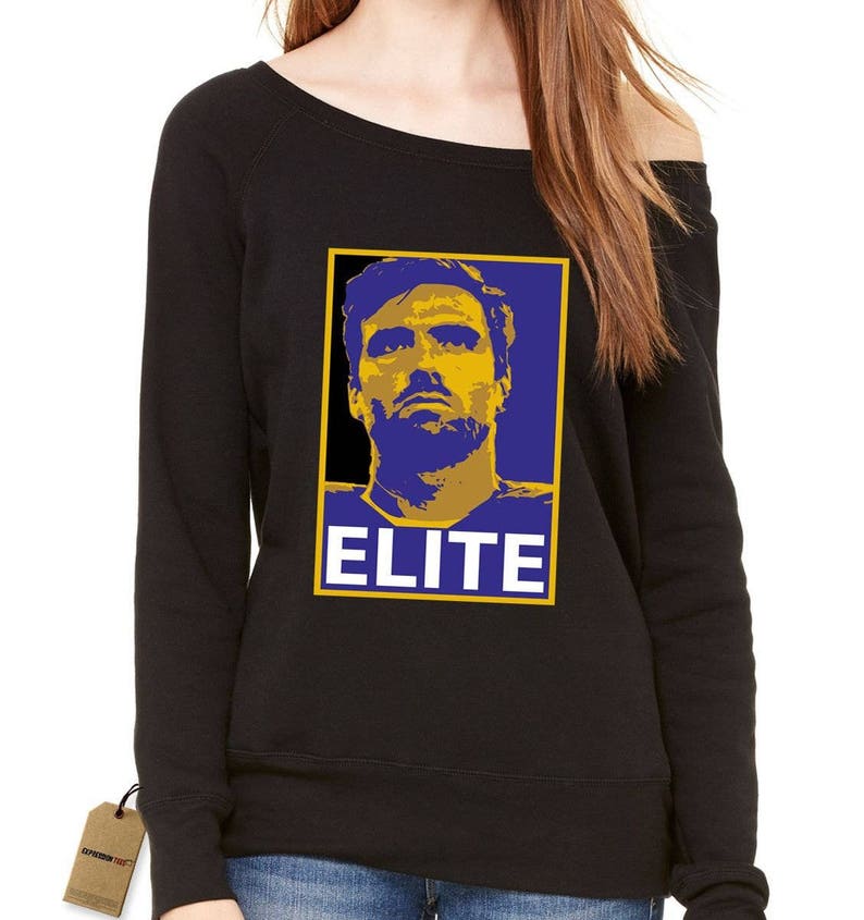 Baltimore Football Slouchy Off Shoulder Oversized Sweatshirt Elite J Full Color