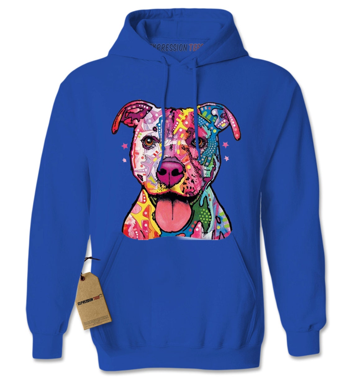 Hoodie Pit Bull Rainbow Pit Bull Hooded Jacket Psychedelic | Etsy