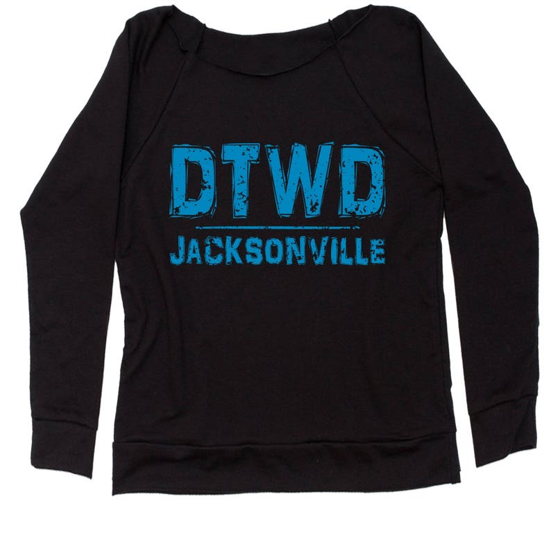 DTWD Duval Til We Die Jacksonville Slouchy Off Shoulder Oversized Sweatshirt