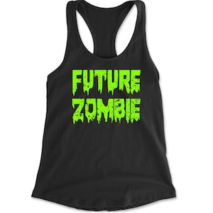 Future Zombie Horror Racerback Tank Top for Women, Adult Halloween Costume, Gym Halloween Clothing, Activewear For Women, Halloween Fitness