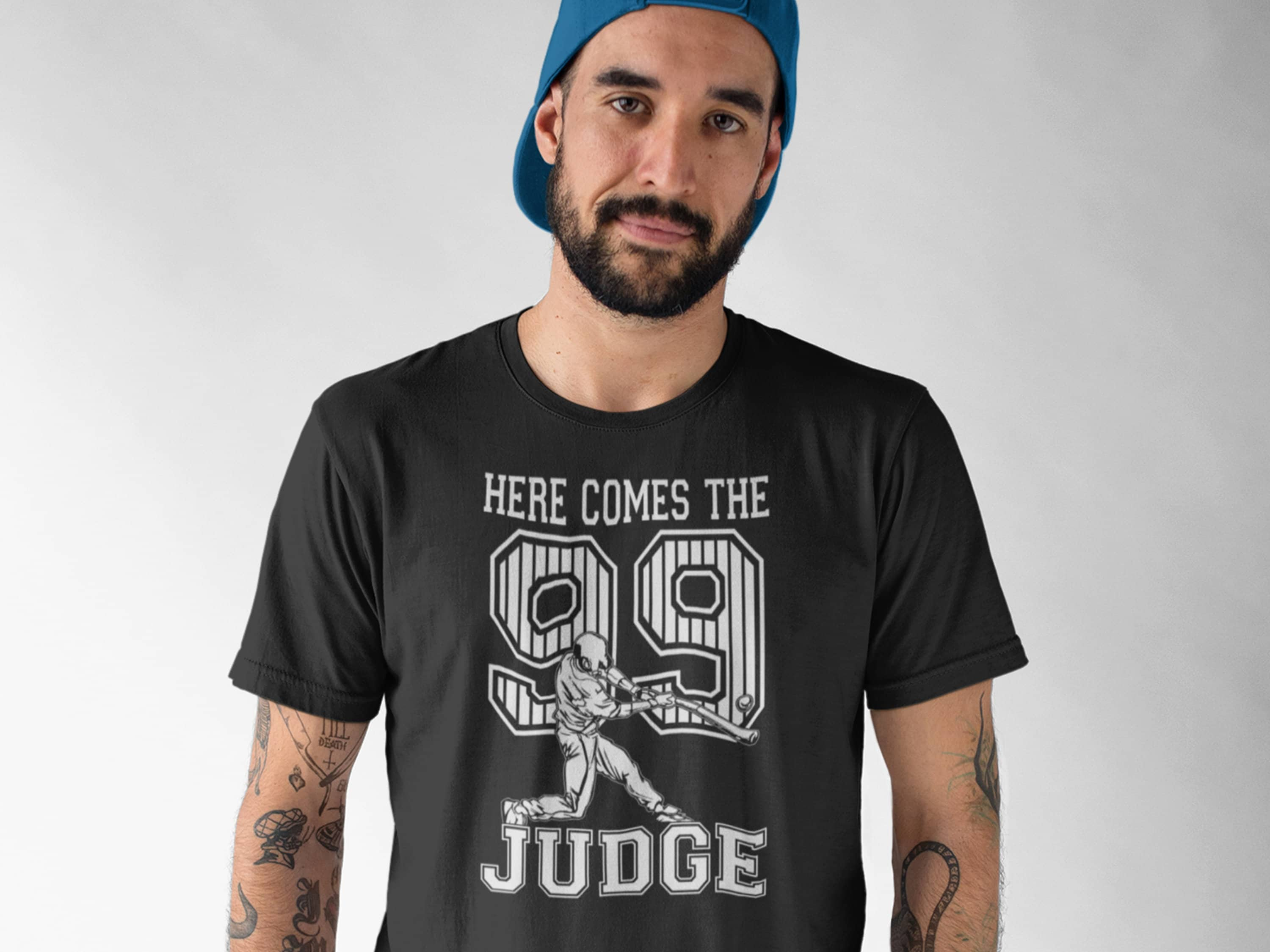 XpressionTees Here Comes The Judge 99, Mens T-Shirt, Baseball Shirt, Aaron Judge Shirt, Birthday Gift, Fathers Day Gift, Yankees Shirt, Summer Shirt