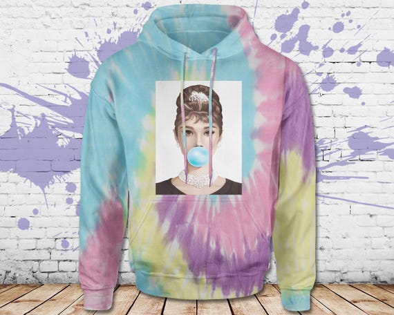 Audrey Hepburn Chewing Bubble Gum American Icon Adult Hoodie