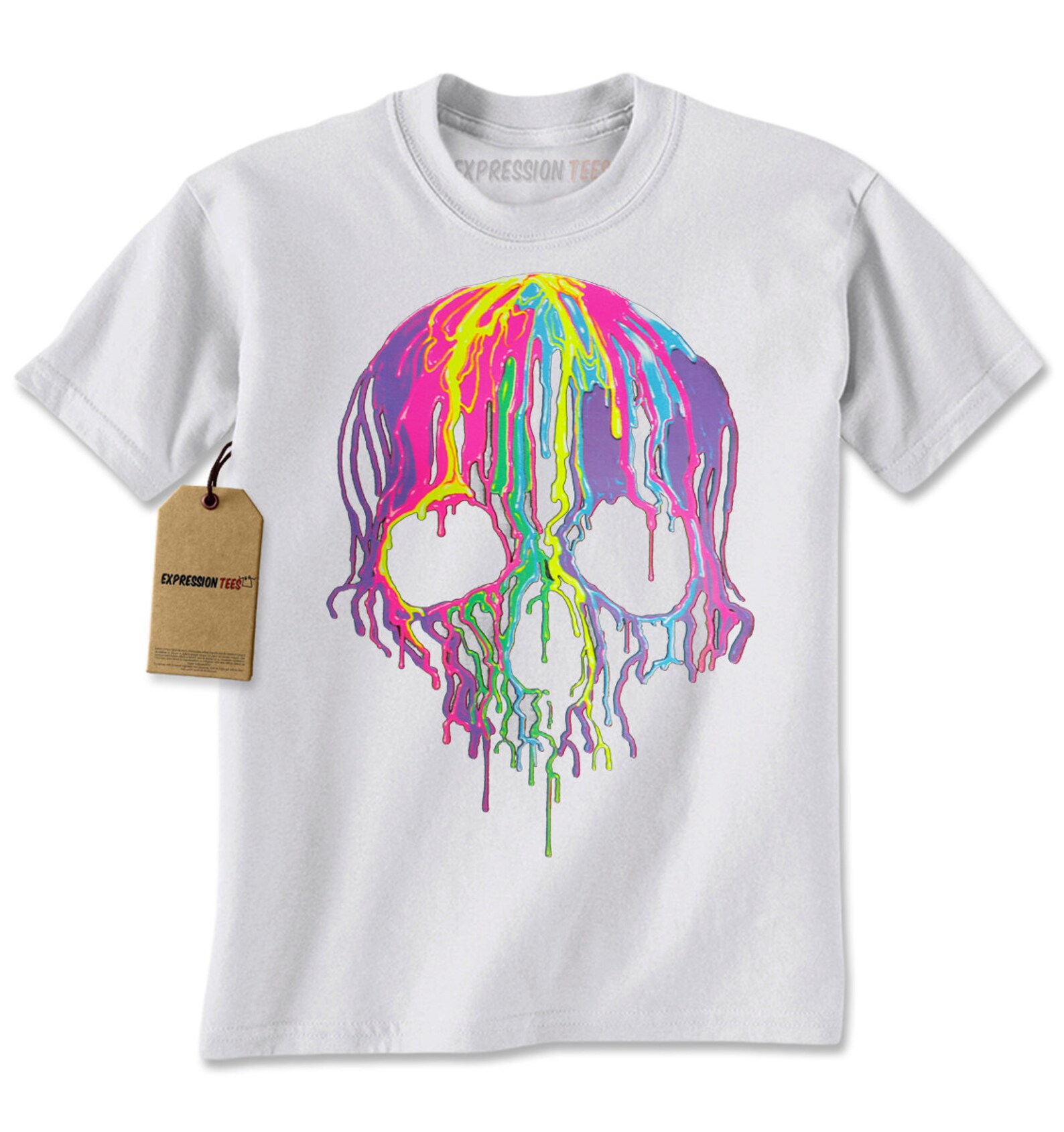 Mens Skull Paint Drip Shirt Printed Unisex Adult Shirt Etsy