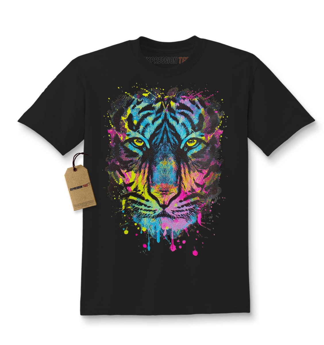 Kids Rainbow Tiger Paint Drip Shirt Printed Youth Abstract | Etsy