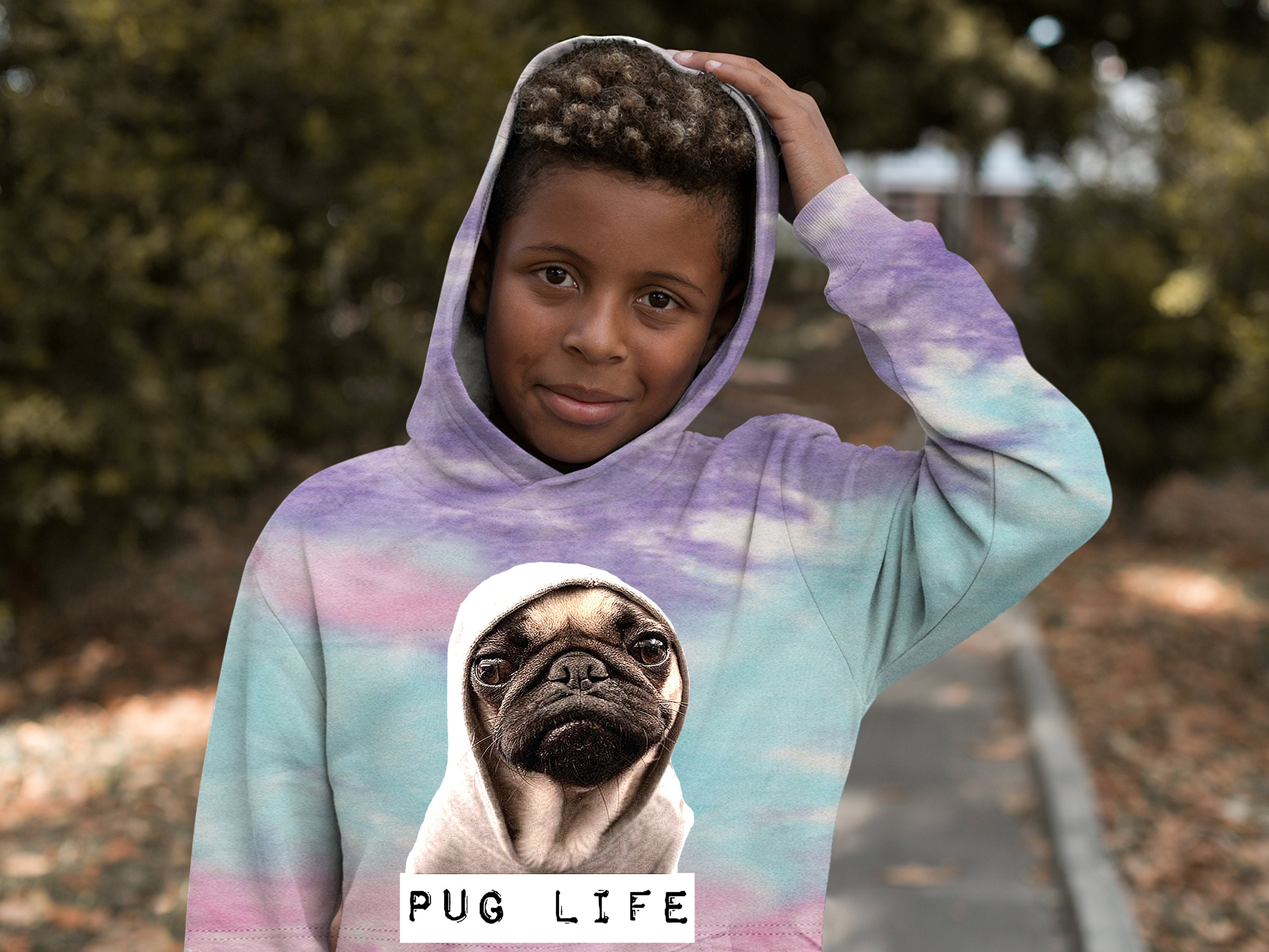 FUNNY "PUG LIFE" HOODIE NEW FUNNY "PUG LIFE" HOODIE NEW