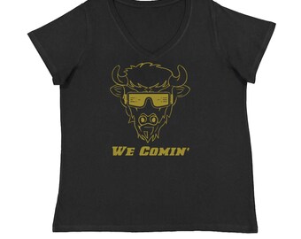 We Coming Coach Prime Colorado Womens Plus Size V-Neck T-shirt