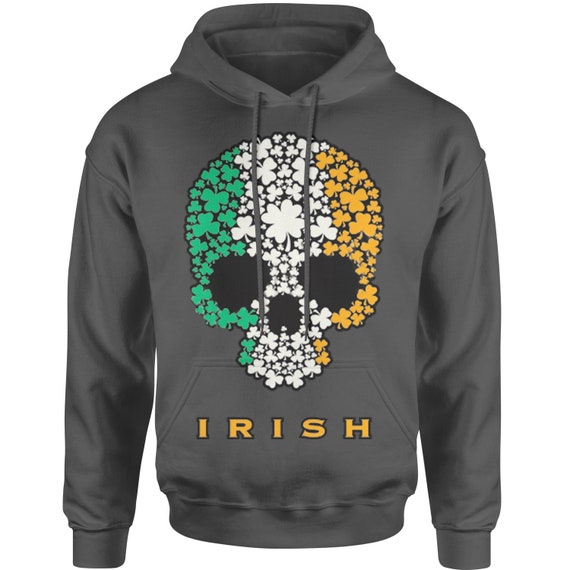 Ireland Flag Skull Design Hoodie Top Personalised Irish To The Bone Hoodie